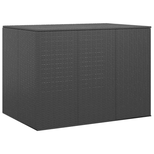 vidaXL Patio Cushion Box PE Rattan  Black