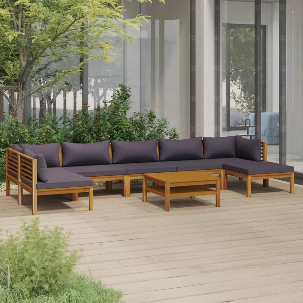 vidaXL 8 Piece Patio Lounge Set with Cushion Solid Acacia Wood, 3086923