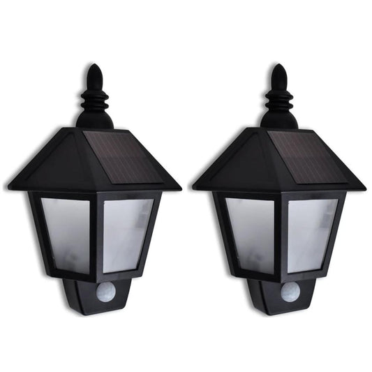 vidaXL Solar Wall Lamp with Motion Sensor 2 pcs