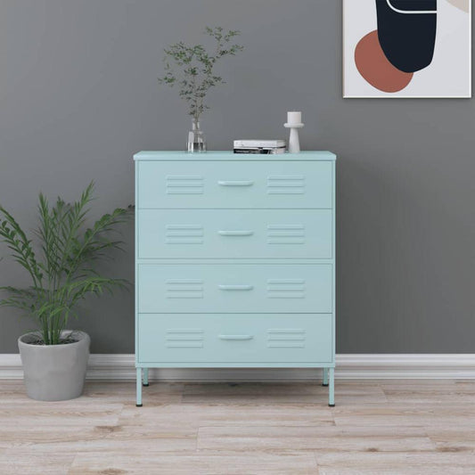 vidaXL Chest of Drawers Mint 31.5"x13.8"x40" Steel