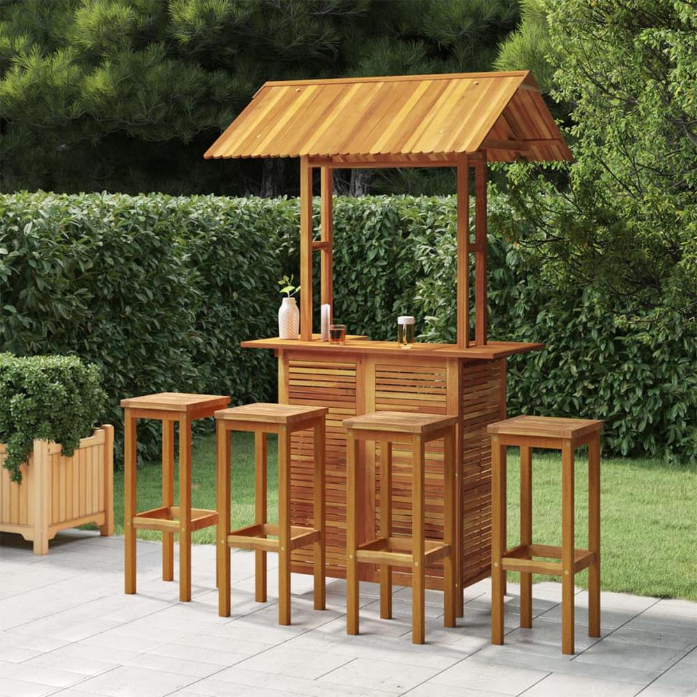 vidaXL 5 Piece Patio Bar Set Solid Wood Acacia, 3116009