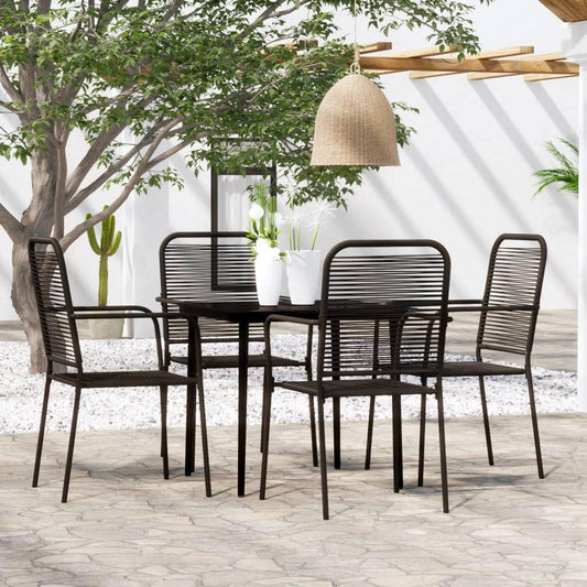 vidaXL 5 Piece Patio Dining Set Black, 3099144