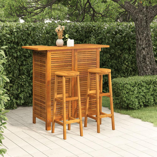 vidaXL 3 Piece Patio Bar Set Solid Wood Acacia, 3116000