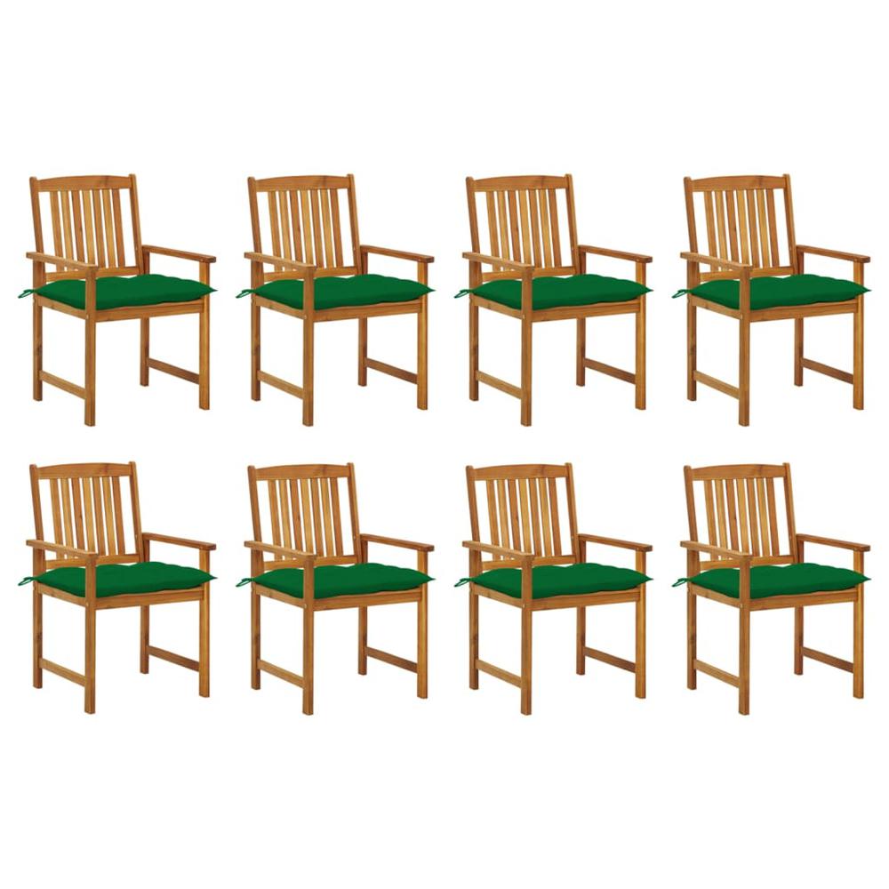 vidaXL Patio Chairs with Cushions 8 pcs Solid Acacia Wood, 3078198