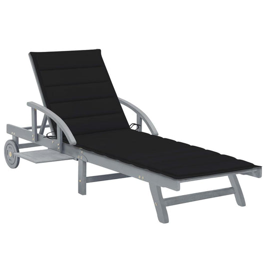 vidaXL Patio Sun Lounger with Cushion Solid Acacia Wood, 3061336