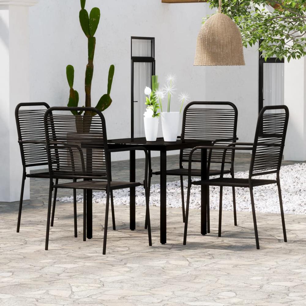 vidaXL 5 Piece Patio Dining Set Black, 3099138