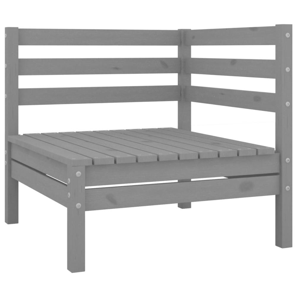 vidaXL Patio Corner Sofa Gray Solid Pinewood