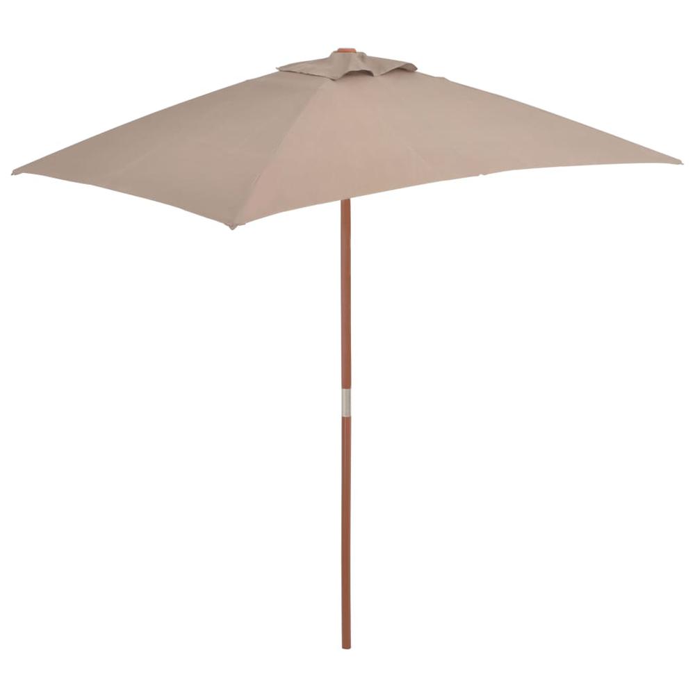 vidaXL Outdoor Parasol with Wooden Pole 59.1"x78.7" Taupe