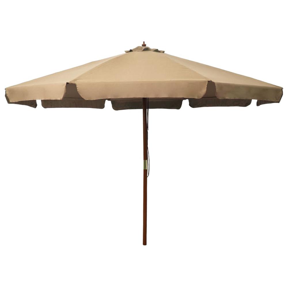 vidaXL Outdoor Parasol with Wooden Pole 129.9" Taupe