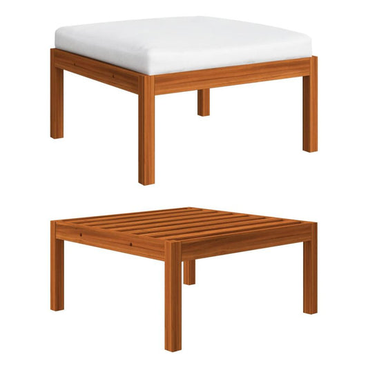 vidaXL Patio Footstool with Cushion Solid Acacia Wood