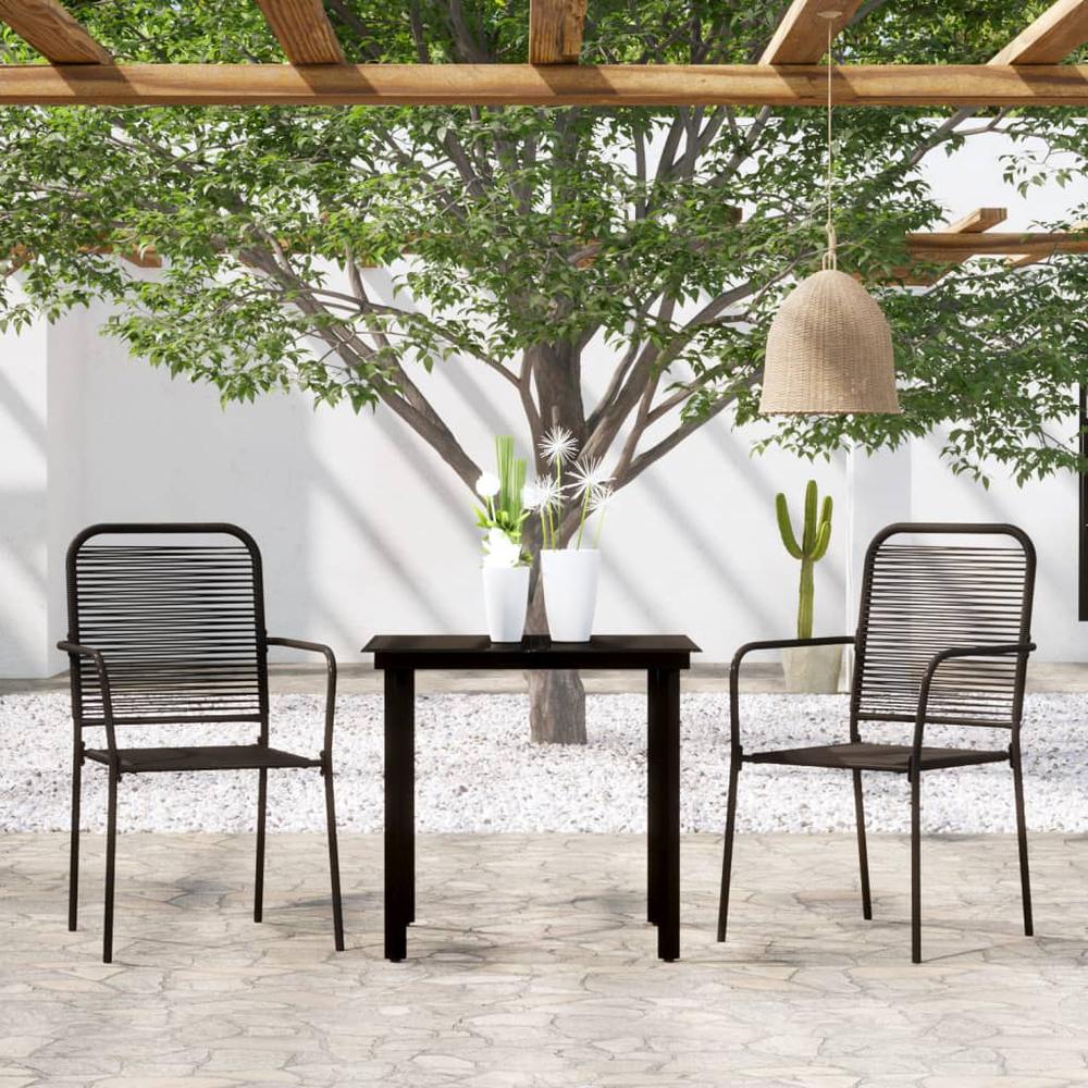 vidaXL 3 Piece Patio Dining Set Black, 3099137