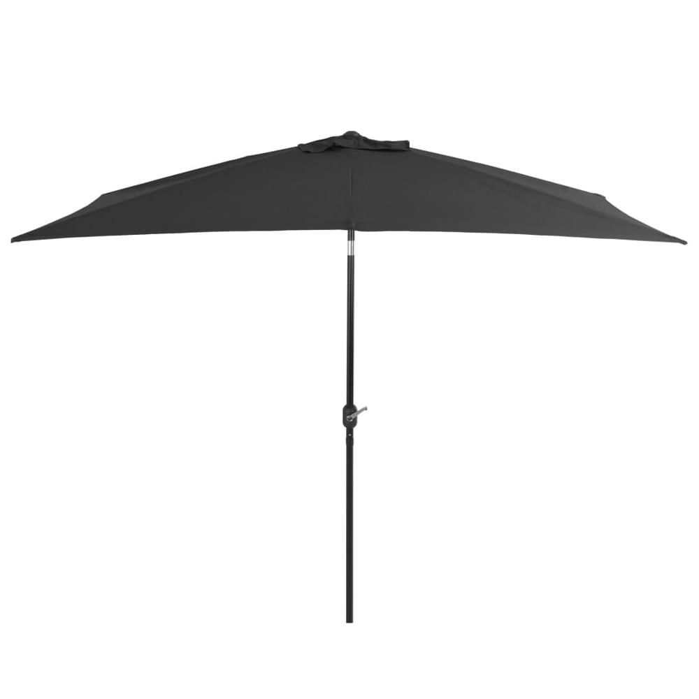 vidaXL Outdoor Parasol with Metal Pole 118"x78.7" Anthracite