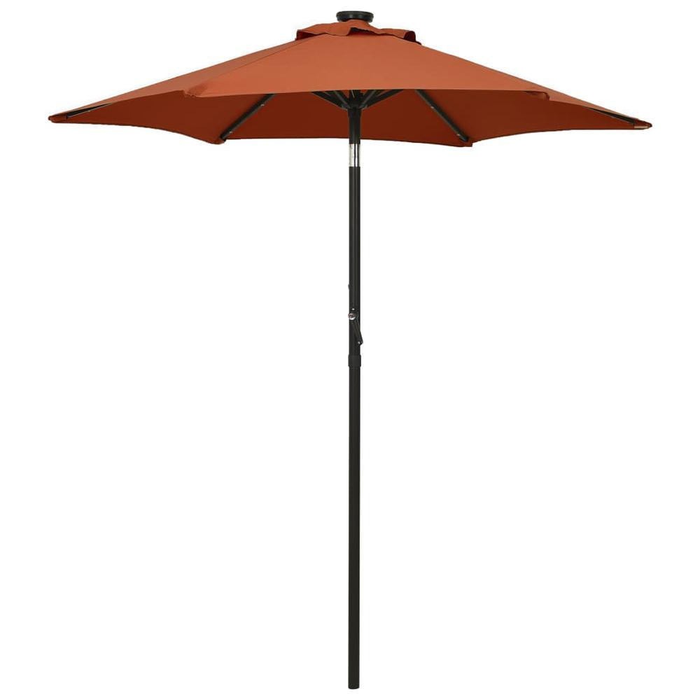 vidaXL Parasol with LED Lights Terracotta 78.7"x83.1" Aluminum