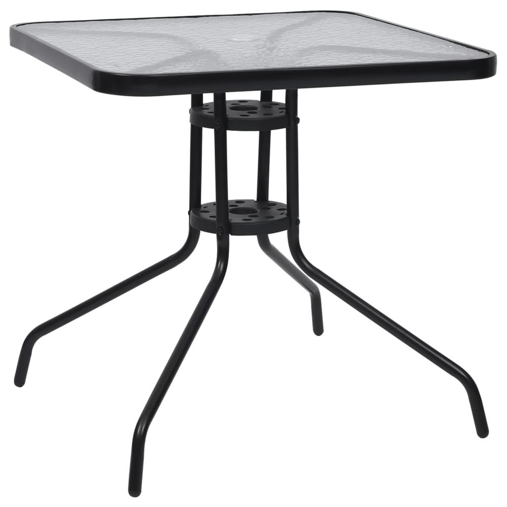 vidaXL Patio Table Black 27.6"x27.6"x27.6" Steel