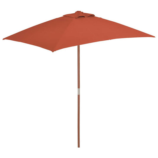 vidaXL Outdoor Parasol with Wooden Pole 59.1"x78.7" Terracotta