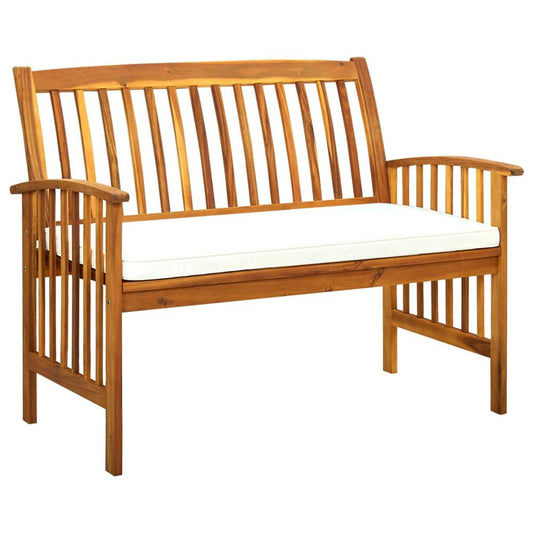 vidaXL Patio Bench with Cushion 46.9" Solid Acacia Wood, 312132