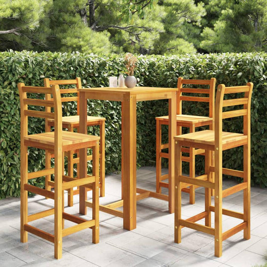 vidaXL 5 Piece Patio Bar Set Solid Acacia Wood, 3116017