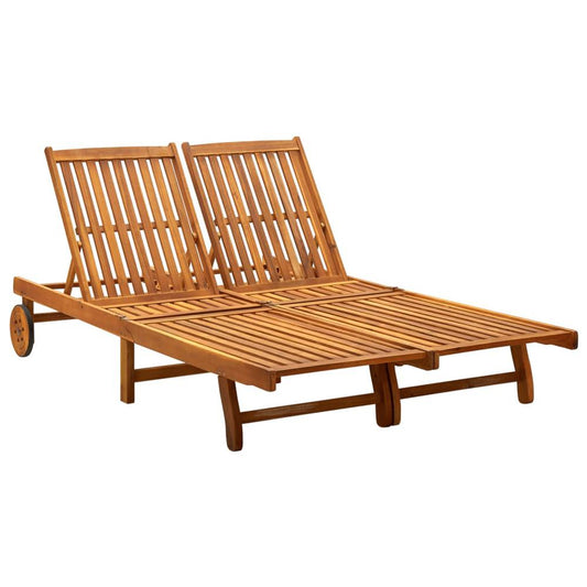 vidaXL 2-Person Sun Lounger Solid Acacia Wood, 311873