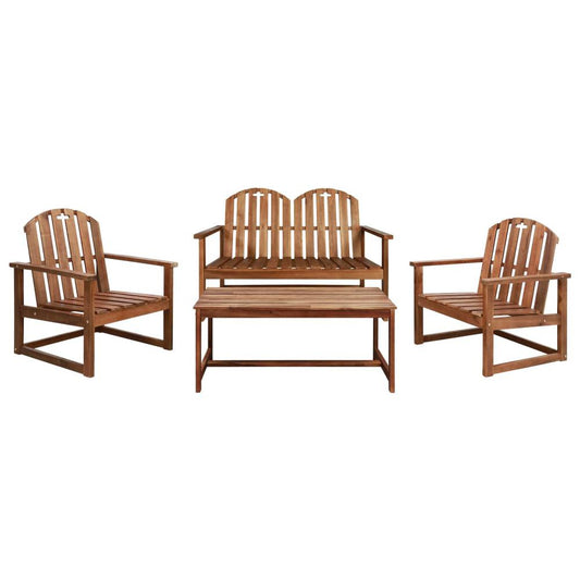 vidaXL 4 Piece Outdoor Lounge Set Solid Acacia Wood, 44035