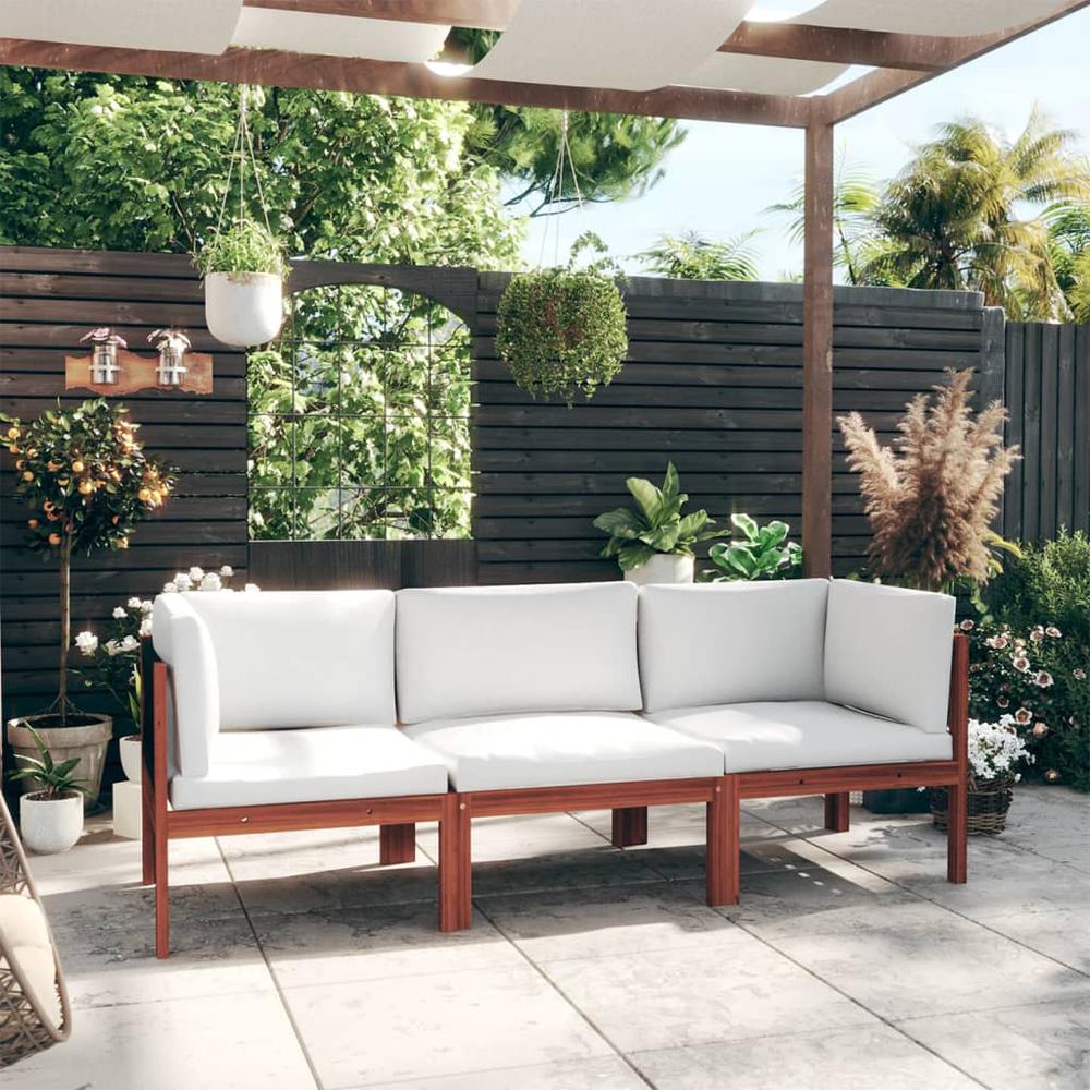 vidaXL 3-Seater Patio Sofa with Cushion Solid Acacia Wood, 3057883