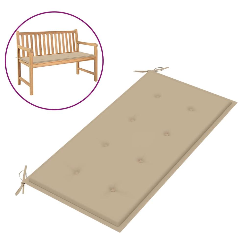 vidaXL Garden Bench Cushion Beige 39.4"x19.7"x1.2", 47625