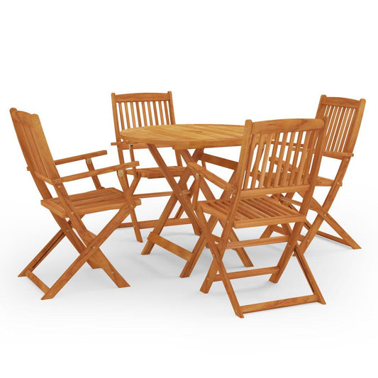 vidaXL 5 Piece Folding Patio Dining Set Solid Eucalyptus Wood, 3087161