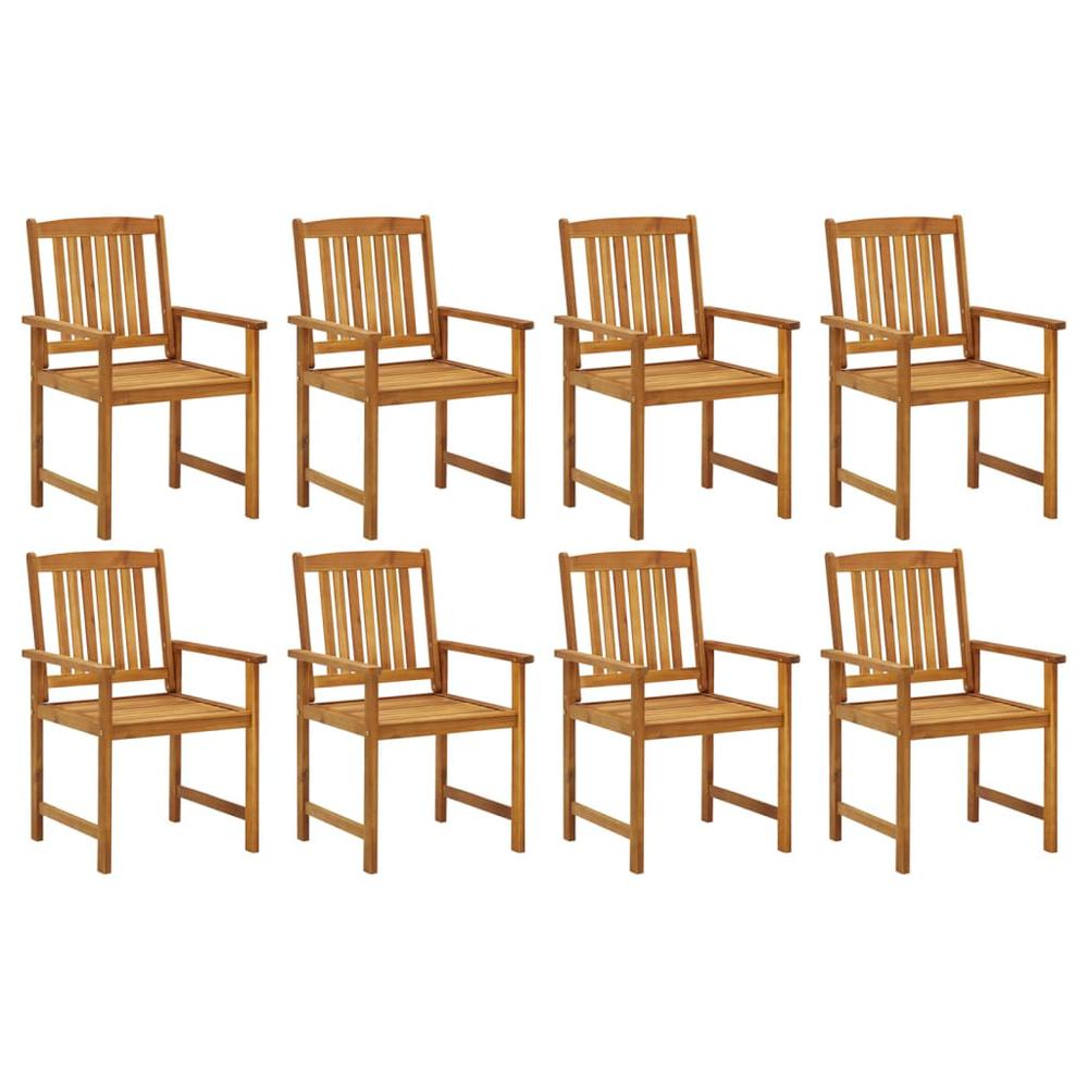 vidaXL Patio Chairs 8 pcs Solid Acacia Wood, 3078150