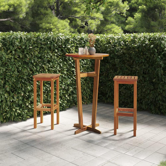 vidaXL 3 Piece Patio Bar Set Solid Wood Acacia, 3115995