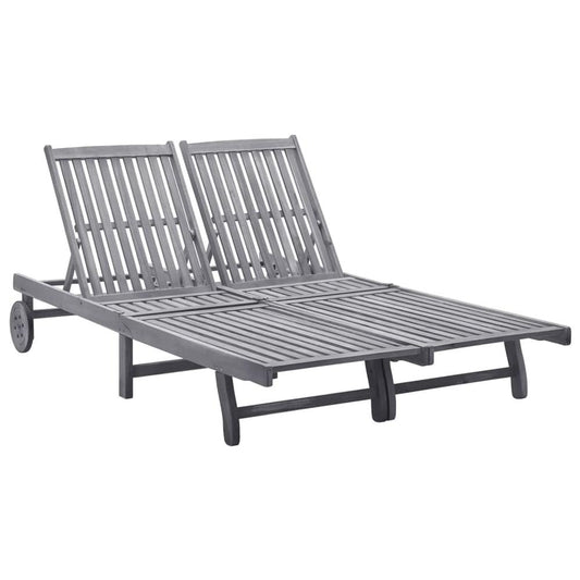 vidaXL 2-Person Sun Lounger Solid Acacia Wood, 311874