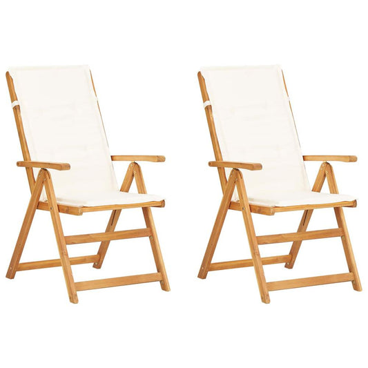 vidaXL Reclining Garden Chairs 2 pcs Brown Solid Acacia Wood, 45937