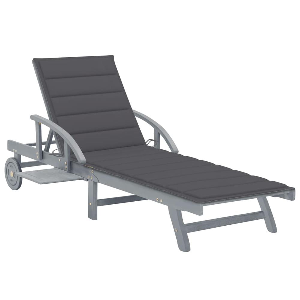 vidaXL Patio Sun Lounger with Cushion Solid Acacia Wood, 3061329