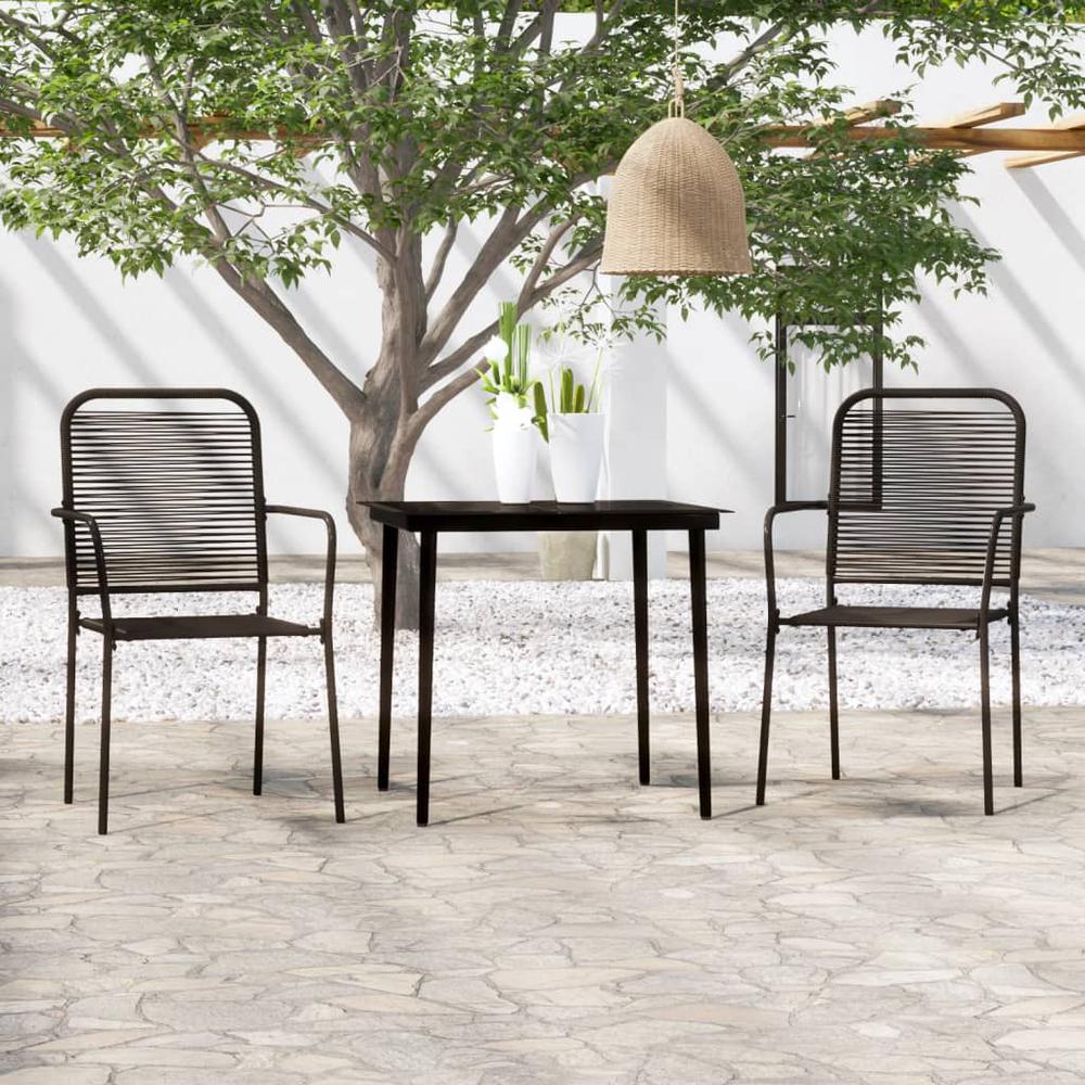 vidaXL 3 Piece Patio Dining Set Black, 3099143