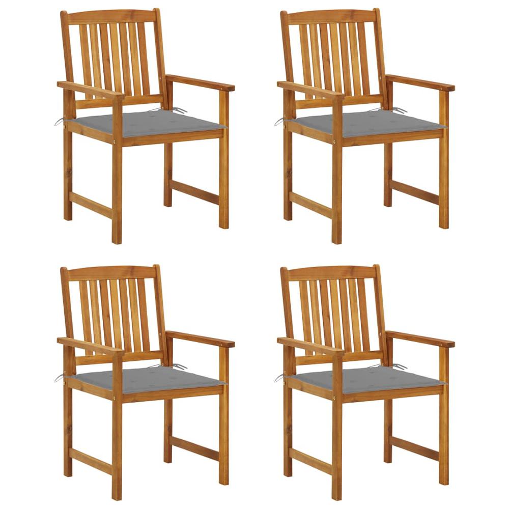 vidaXL Patio Chairs with Cushions 4 pcs Solid Acacia Wood, 3061170