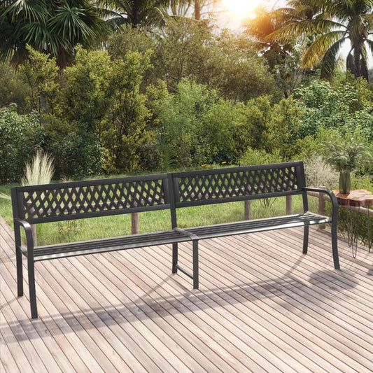 vidaXL Twin Patio Bench 96.9" Black Steel, 317131