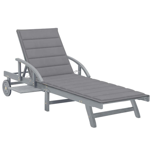 vidaXL Patio Sun Lounger with Cushion Solid Acacia Wood, 3061330