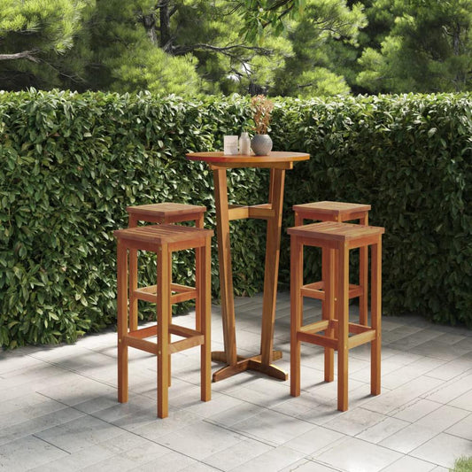 vidaXL 5 Piece Patio Bar Set Solid Wood Acacia, 3115996