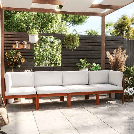 vidaXL 4-Seater Patio Sofa with Cushion Solid Acacia Wood, 3057884