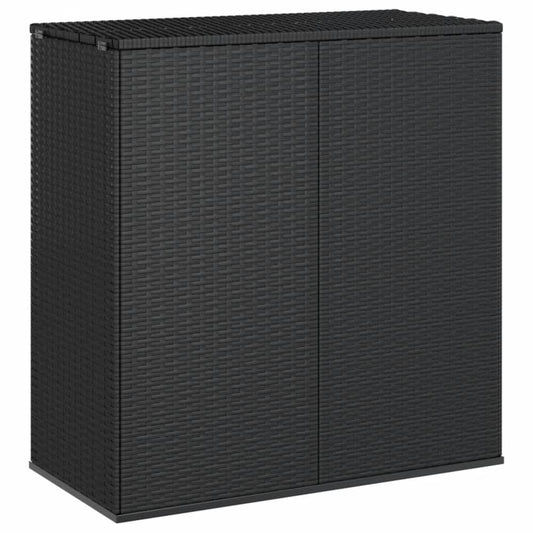 vidaXL Patio Cushion Box PE Rattan Black, 317223