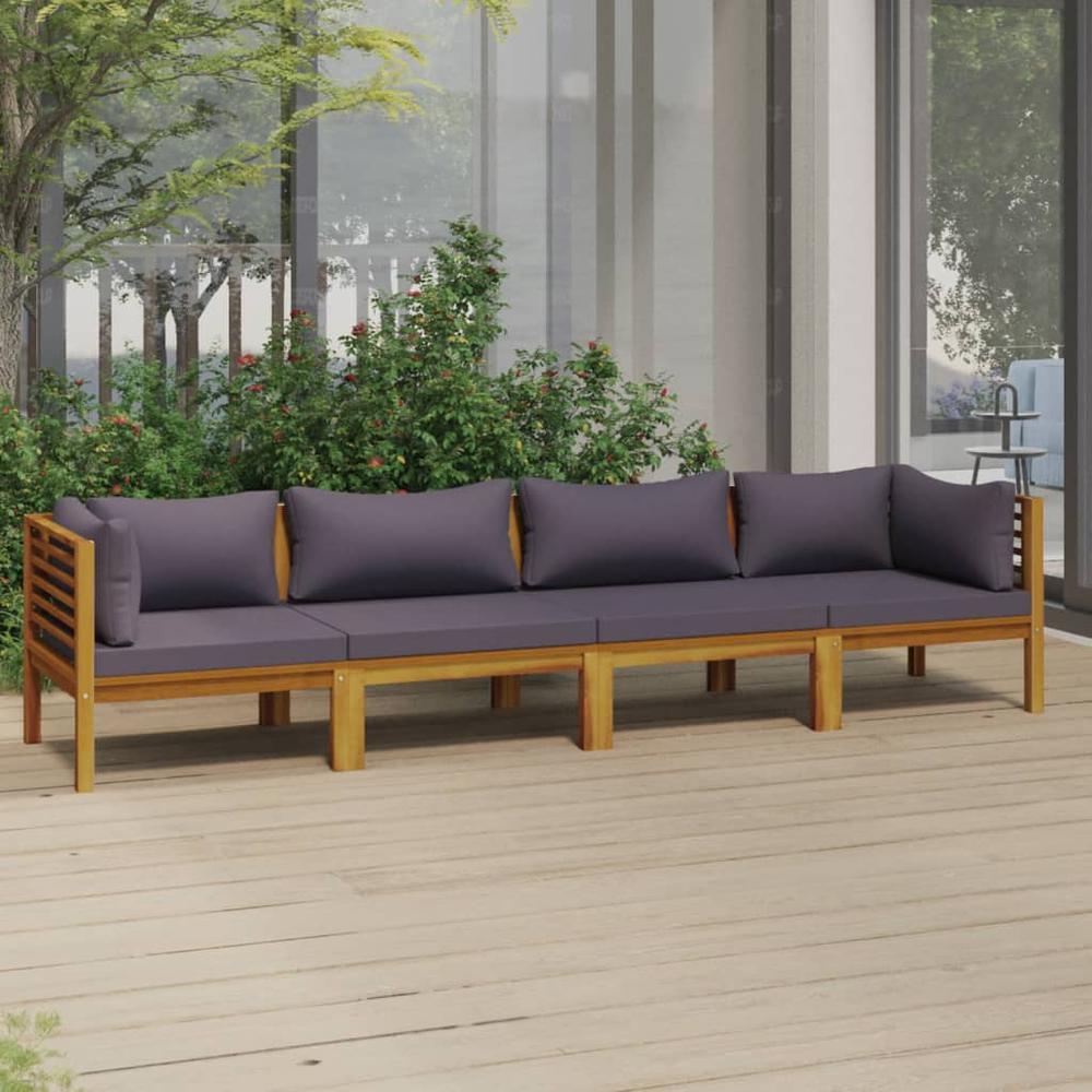 vidaXL 4-Seater Patio Sofa with Cushion Solid Acacia Wood, 3086901