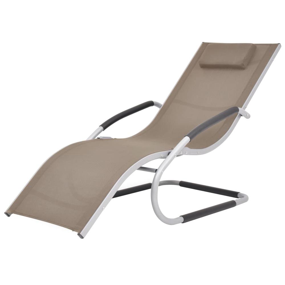 vidaXL Sun Lounger with Pillow Aluminum and Textilene Taupe