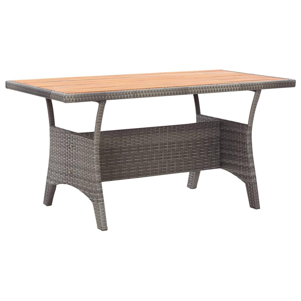 vidaXL Patio Table Gray 47.2"x27.6"x26" Solid Acacia Wood