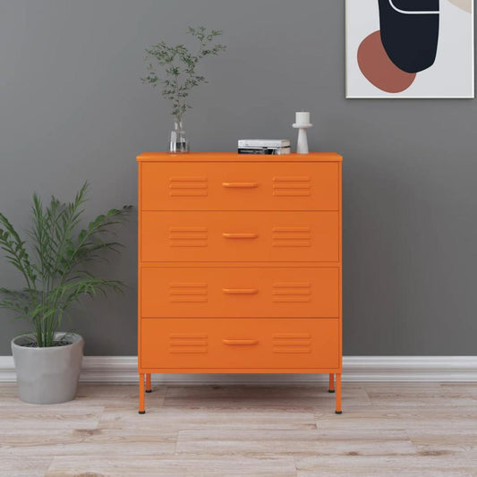 vidaXL Chest of Drawers Orange 31.5"x13.8"x40" Steel