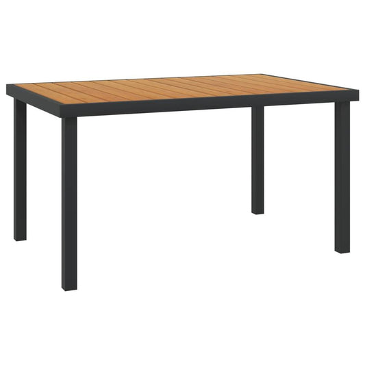 vidaXL Patio Table Brown 55.1"x35.4"x29.1" Aluminum and WPC