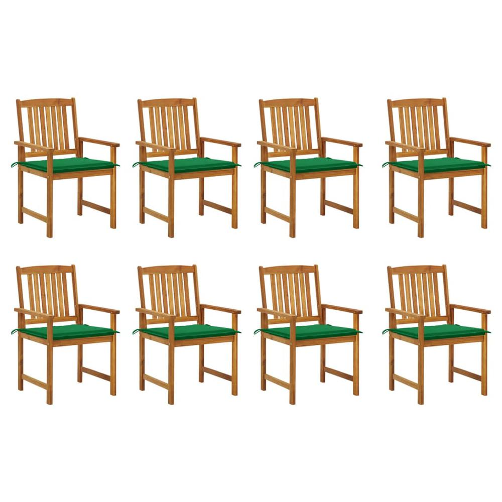 vidaXL Patio Chairs with Cushions 8 pcs Solid Acacia Wood, 3078171