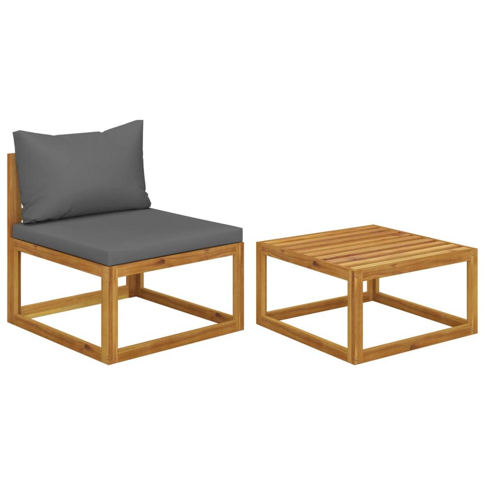 vidaXL 2 Piece Patio Sofa Set with Cushion Solid Acacia Wood, 311858