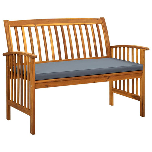 vidaXL Patio Bench with Cushion 46.9" Solid Acacia Wood, 312133