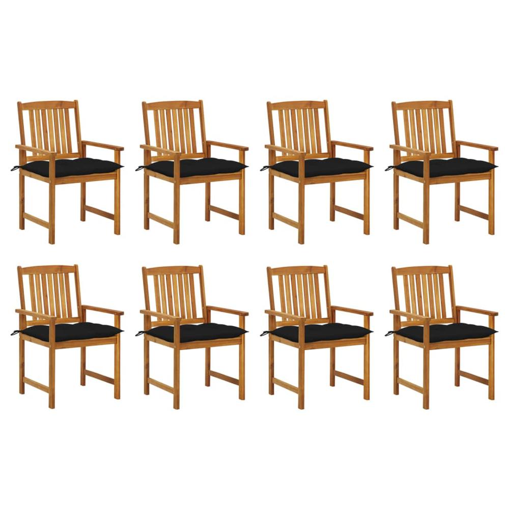 vidaXL Patio Chairs with Cushions 8 pcs Solid Acacia Wood, 3078200