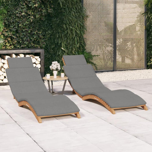 vidaXL Sun Loungers 2 pcs with Cushions Solid Wood Teak, 3143634