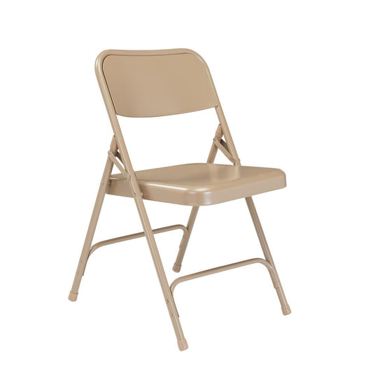 NPS¬Æ 200 Series Premium All-Steel Double Hinge Folding Chair, Beige (Pack of 4)