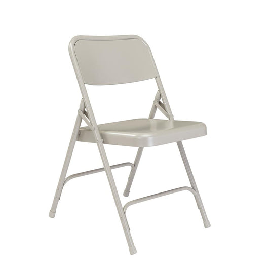 NPS¬Æ 200 Series Premium All-Steel Double Hinge Folding Chair, Grey (Pack of 4)